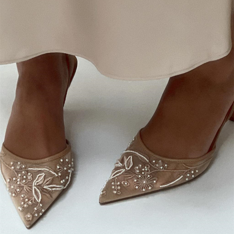 Women Shoes Luxury Brand - Summer and Autumn Pointed Fine Heel