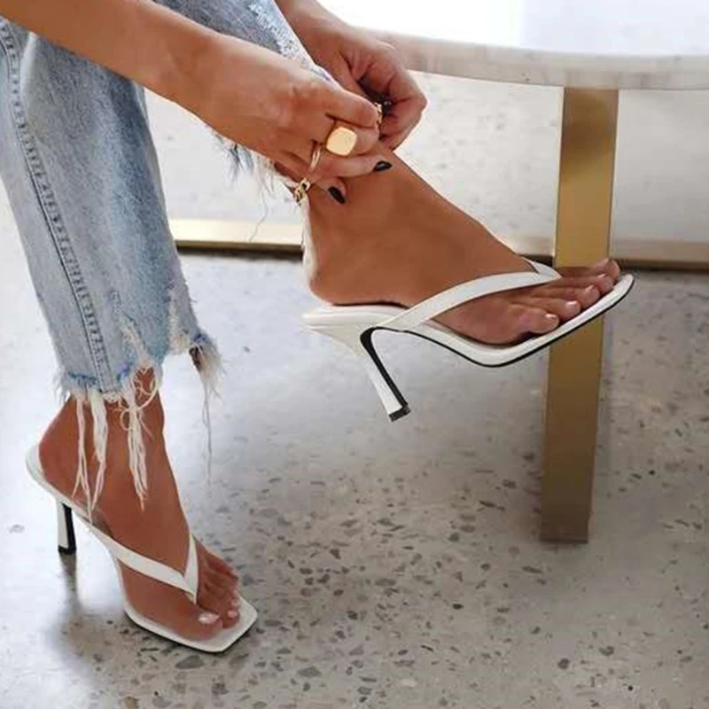 Women Shoes Mules - Stylish Women's Heel Flip Flops Black