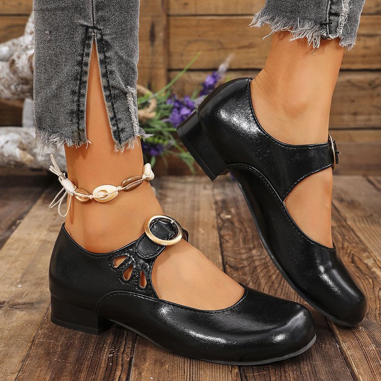 Women'S Shoes Round Toe - Women's Fashion New Buckle Design Comfortable