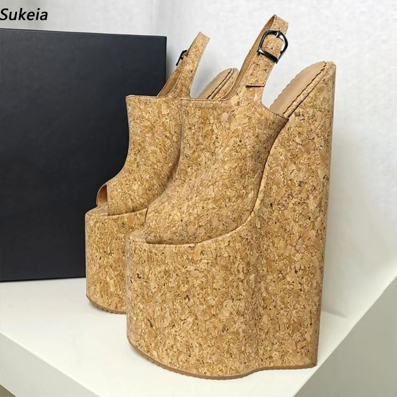 Cork Wedge Sandal - Sukeia Handmade Women Summer Platform Sandals