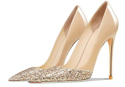 Women'S Shoes In Size 12 - Hot Women Nude Patent Leather Glitter