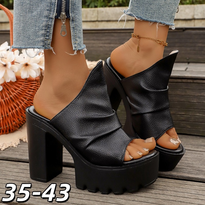 Women Shoes Mules - Summer New Women's Party Hot-Selling Thick-Platform,