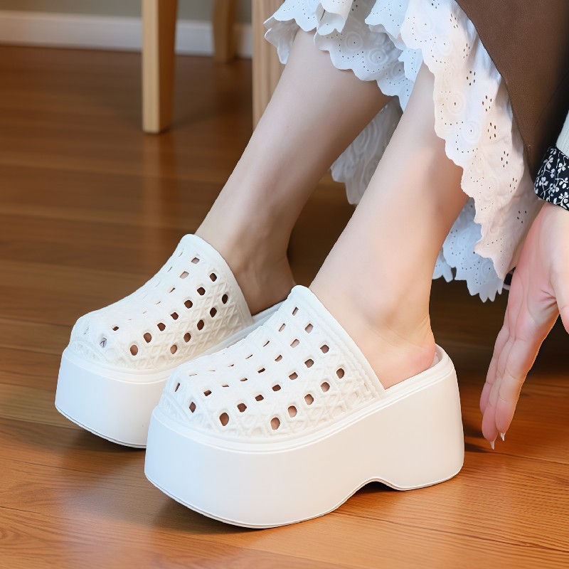 Women Shoes Mules - Chunky Thick Sole 7cm Platform Slippers