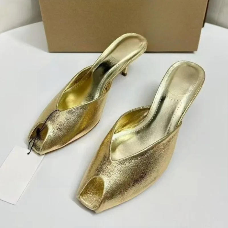 Women Shoes Mules - Women's Pumps Designer Gold Women Mules