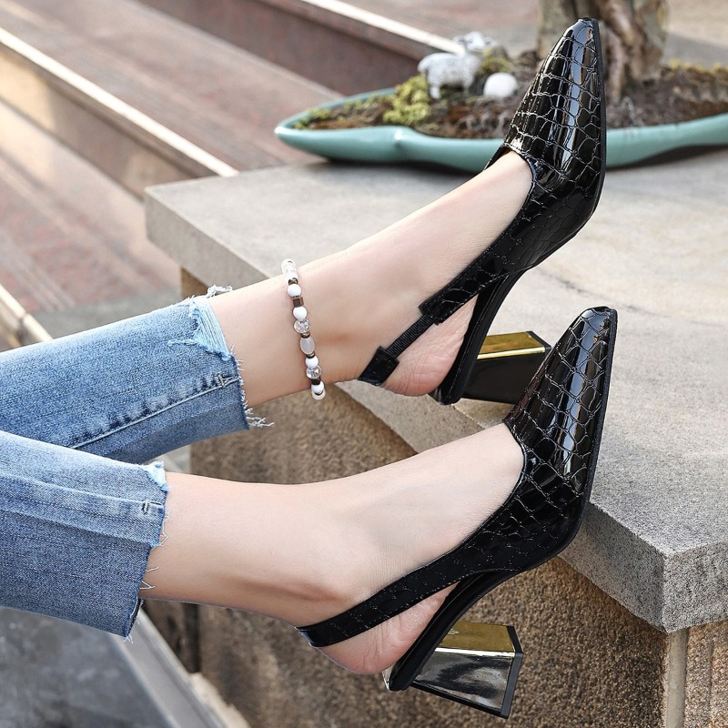 Summer High Heels Sandals Wome - Women'S Shoes Round Toe 评论和价格