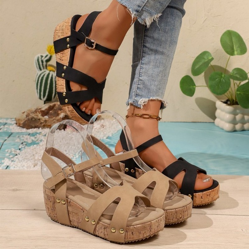 Women Platform Sandals Cork We - Cork Wedge Sandal 评论和价格
