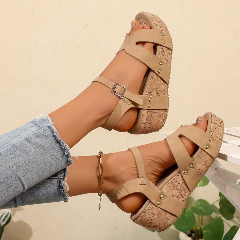 Women Platform Sandals Cork We - Cork Wedge Sandal 评论和价格
