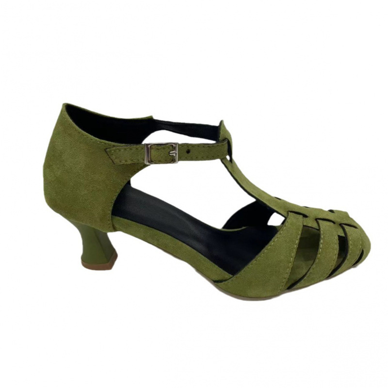 Women's Green Suede Kitten Hee - Women Shoes Formal 评论和价格