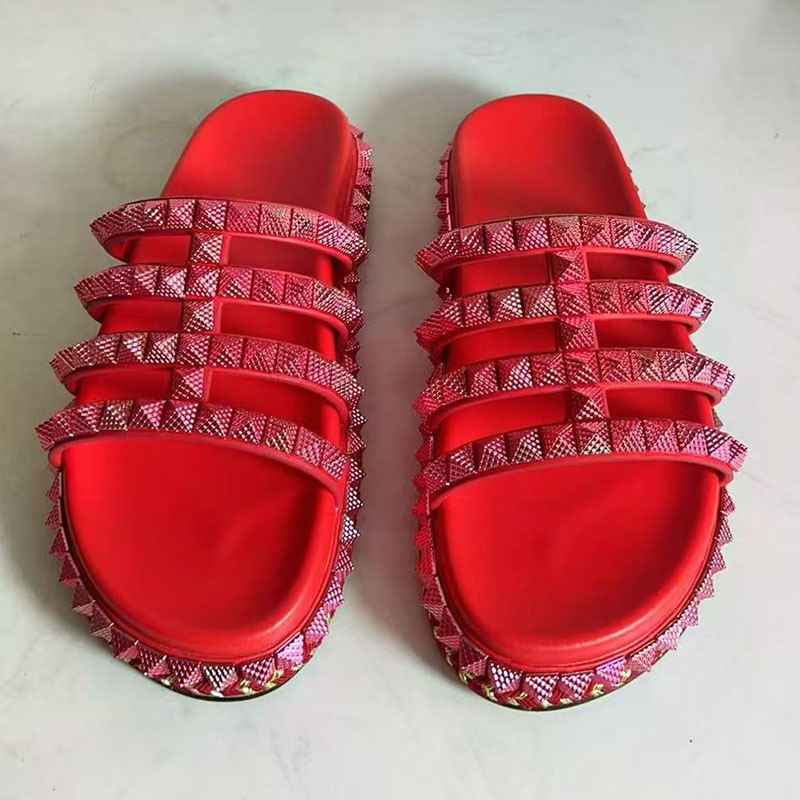 Red Rivet Studded Gladiator Sa - Women'S Shoes Red Bottoms 评论和价格