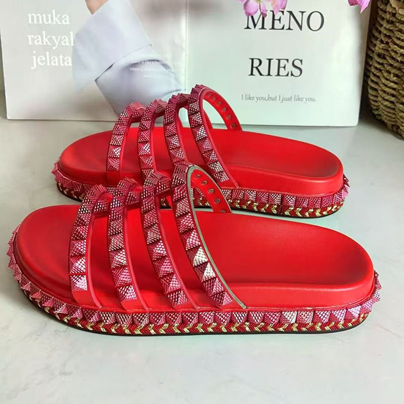 Red Rivet Studded Gladiator Sa - Women'S Shoes Red Bottoms 评论和价格