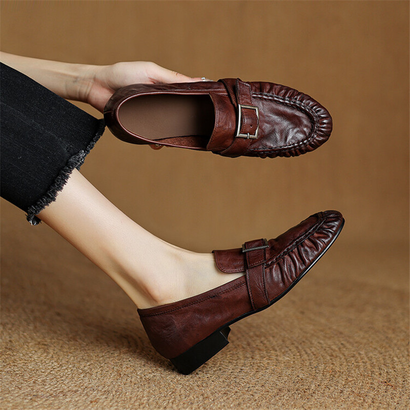 New Autumn Genuine Leather Wom - Women'S Shoes Round Toe 评论和价格