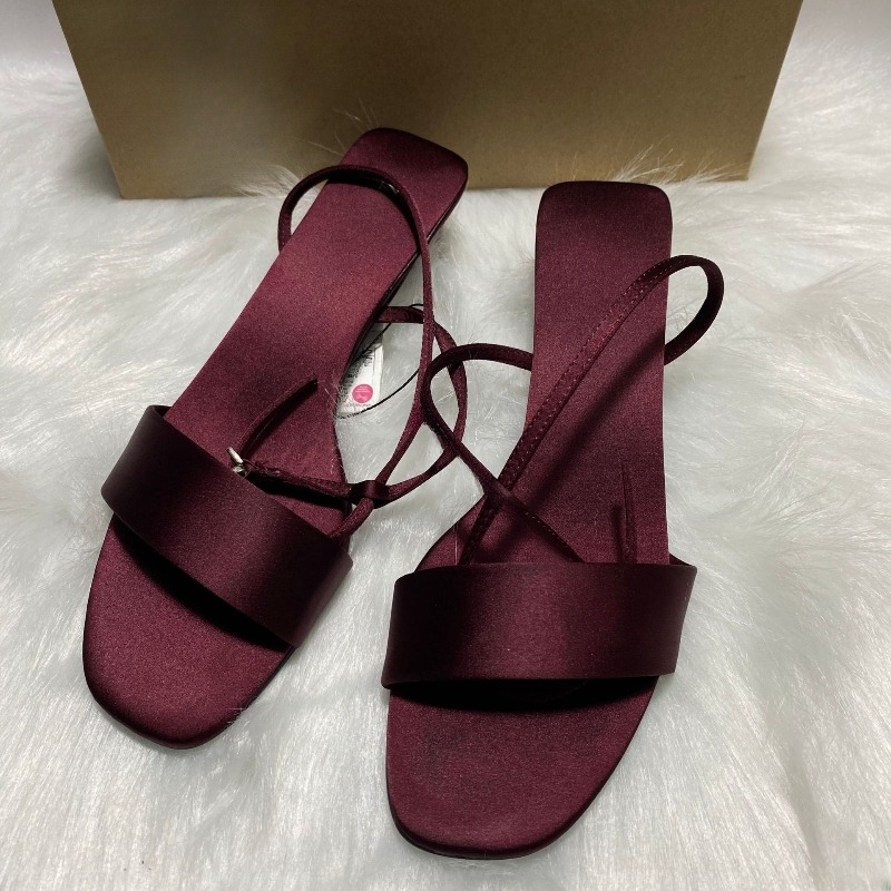 Luxury Satin Ankle Strap Low H - Women Shoes Luxury Brand 评论和价格