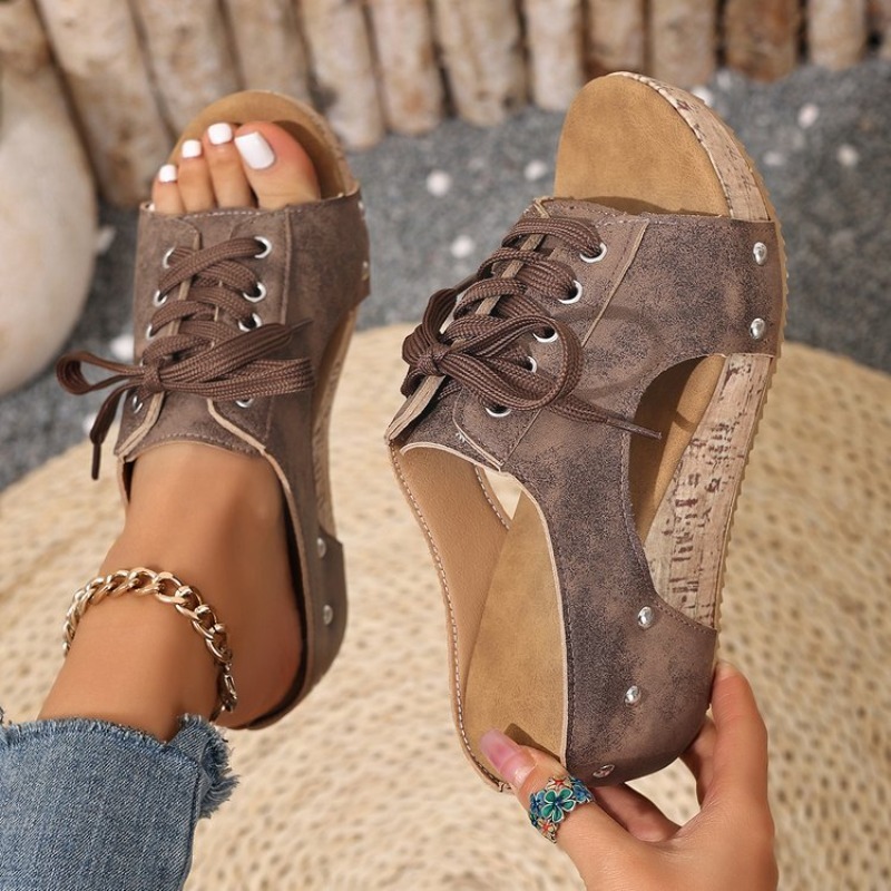 Women's Sandals Wedge Open Toe - Cork Wedge Sandal 评论和价格