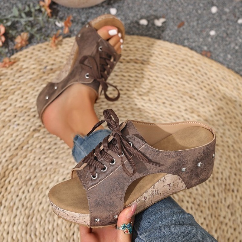 Women's Sandals Wedge Open Toe - Cork Wedge Sandal 评论和价格
