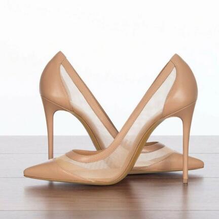 Sexy Nude Pink Black Suede Mes - Women'S Shoes In Size 12 评论和价格