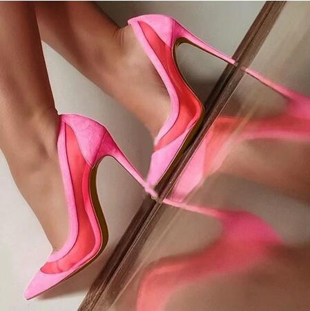Sexy Nude Pink Black Suede Mes - Women'S Shoes In Size 12 评论和价格