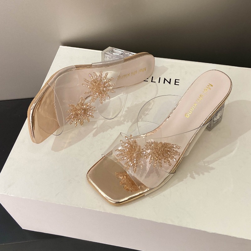 New Women High Heels Water Dia - Women Shoes Mules 评论和价格
