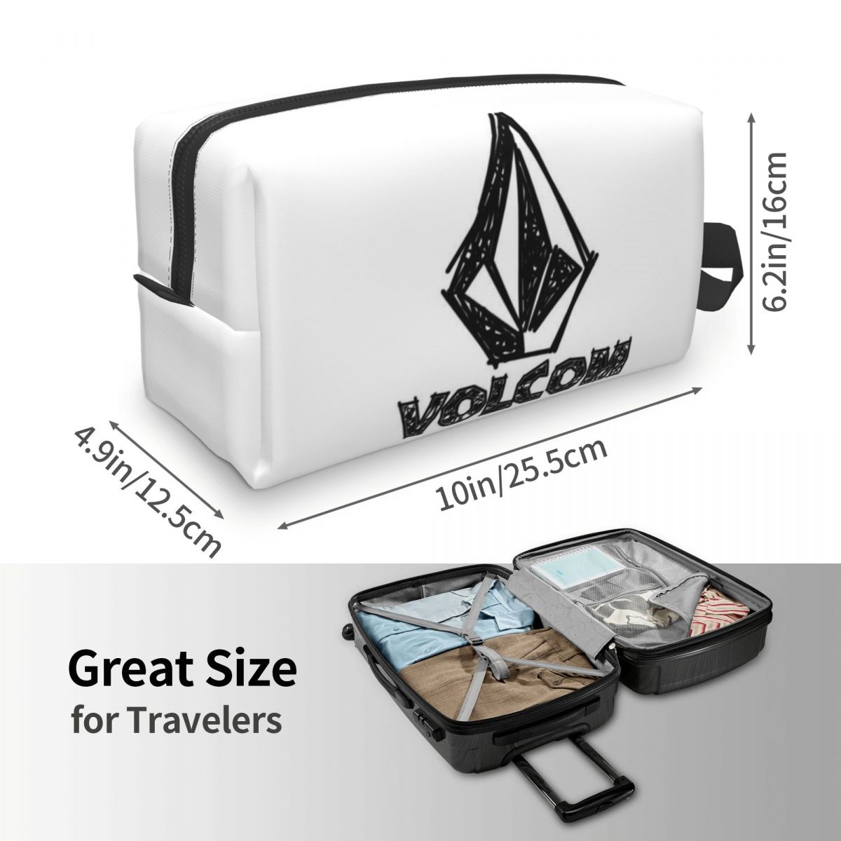 V-Volcom Logo Makeup Bag Cosme - Women'S Shoes Louis Vuitton 评论和价格