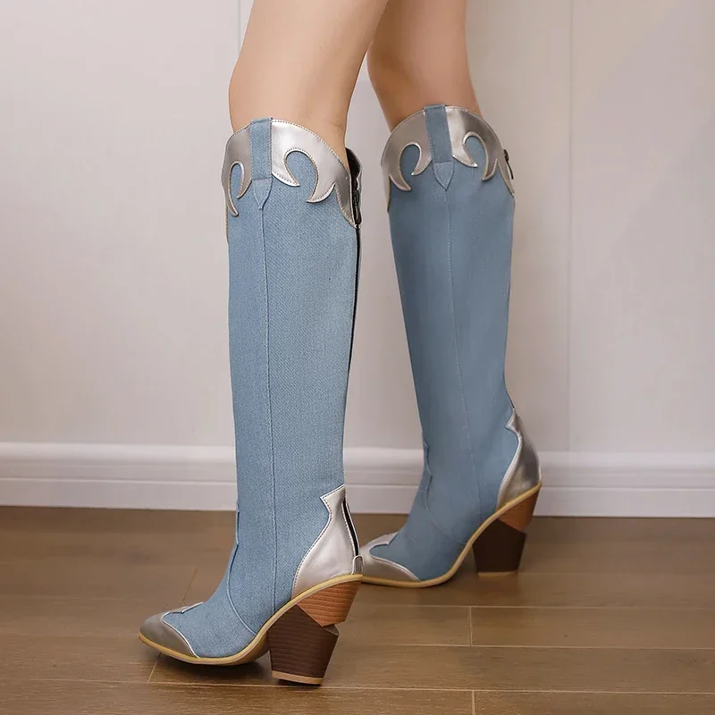 Big Size Western Women Knee Hi - Zip Up Boots Short 评论和价格